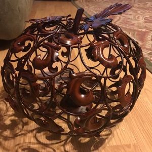 Iron Pumpkin Tea Light Holder